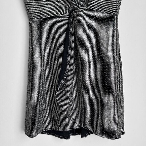 NWT Show Me Your Mumu Get Twisted Silver Metallic 70s Boho Mini Dress - Picture 6 of 11